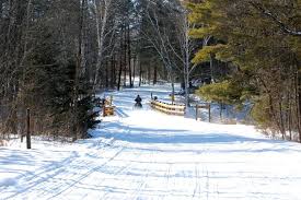 snowmobile on trail